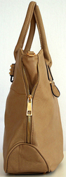 Trendy CROSSBODY béžová kabelka taška s CVOČKY a ZIPY